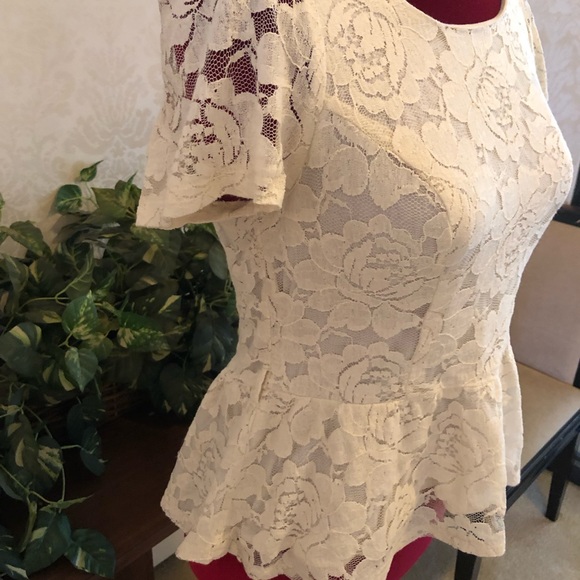 Hearts Brand Lace Fitted Blouse, Size Medium - Picture 3 of 8